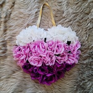 Hearth Shaped Tricolor Rose Wreath
